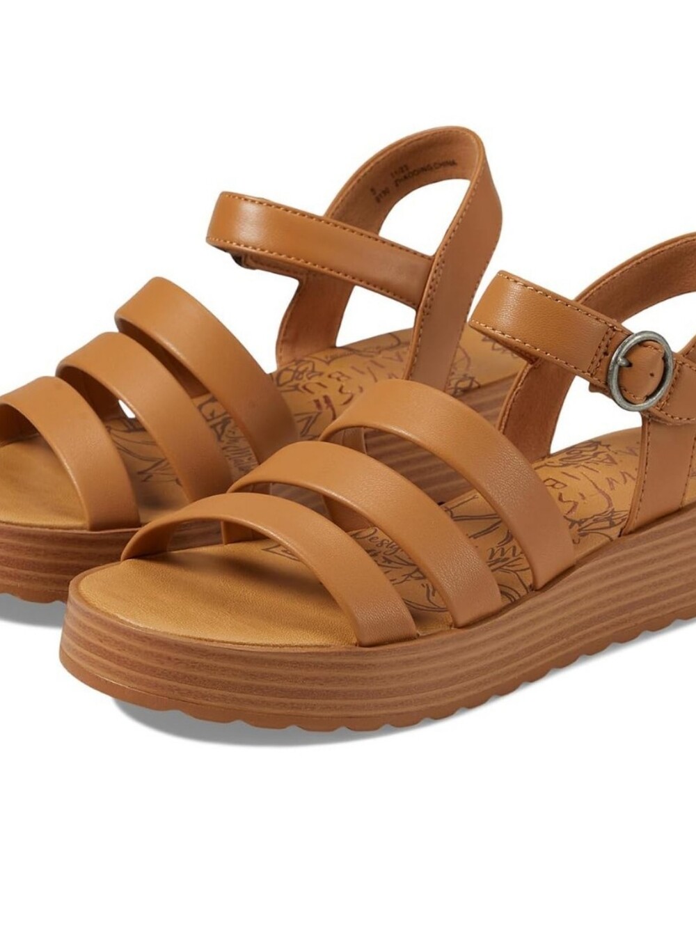 π NWOT Blowfish Malibu Jaylen-k multi-strap platform sandal In "bee honey" - Picture 1 of 6